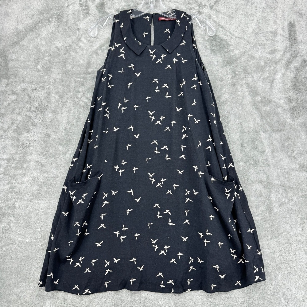 Comptoir Des Cotonniers Dress Womens Size 38 S Bird Pockets Swing A Line Boxy